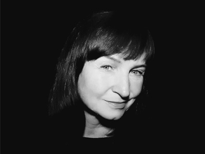 A black and white headshot of dancer Claire Pring